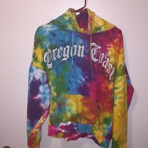 tie dye oregon coast hoodie